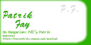 patrik fay business card